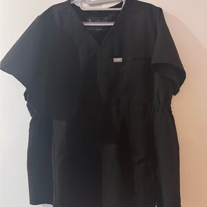 Figs Maternity Black Scrub Top